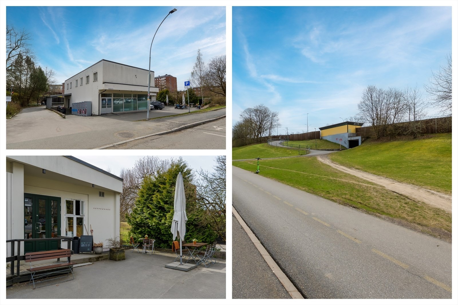 Lite sameie bestående av næringslokale i første etasje og boliger i 2. etasje. Naturskjønne omgivelser med store grøntarealer Galleribilde