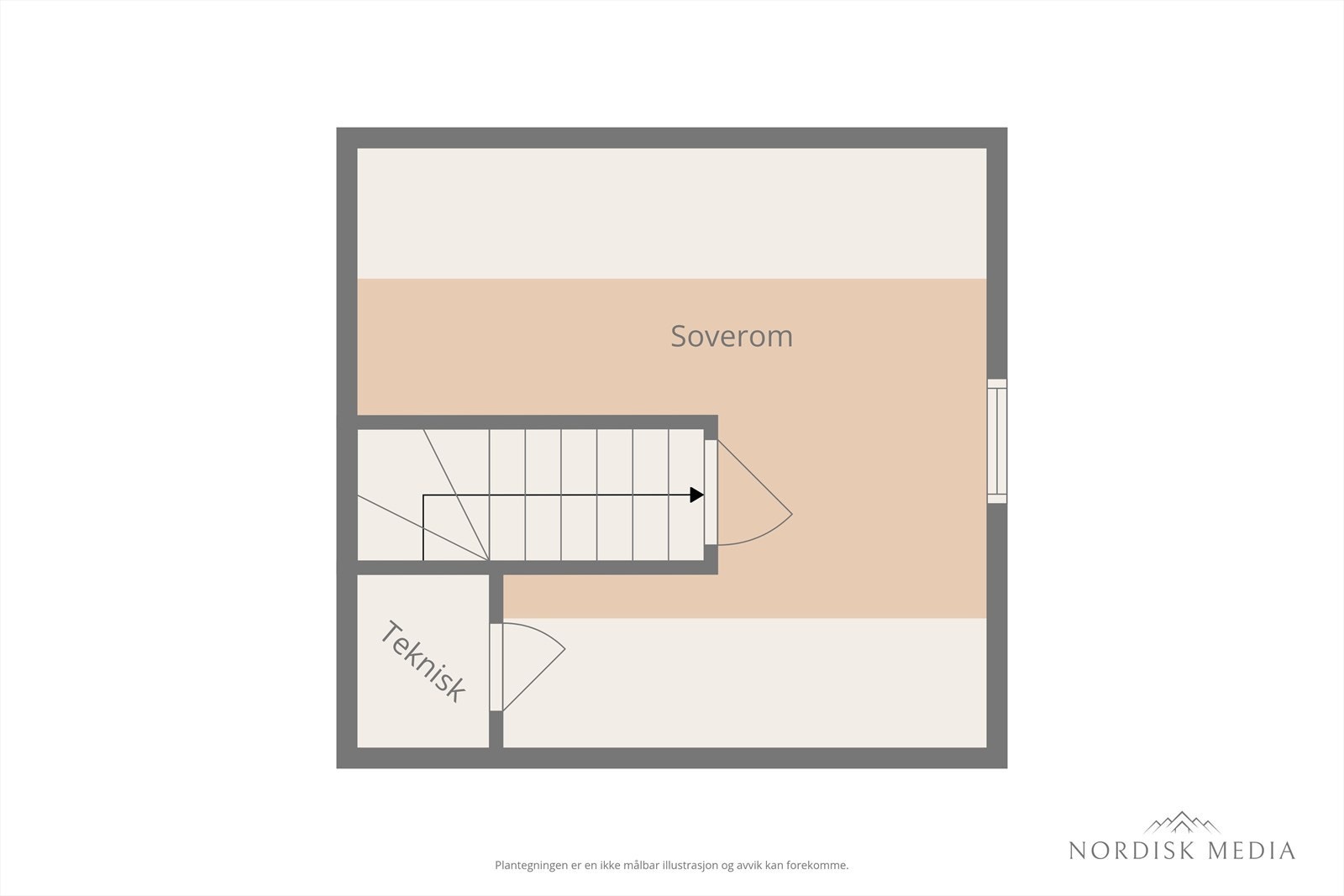 Plantegning loft (ikke godkjent som soverom). Galleribilde