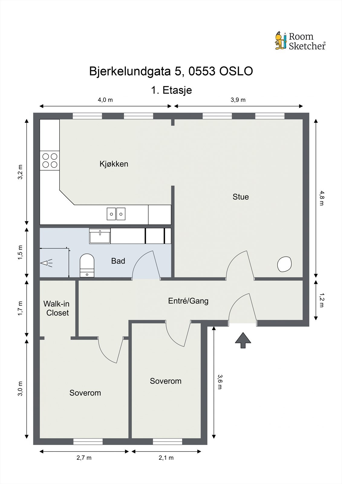 Leiligheten disponerer også kjeller og loftsbod på totalt ca. 12 m² Galleribilde