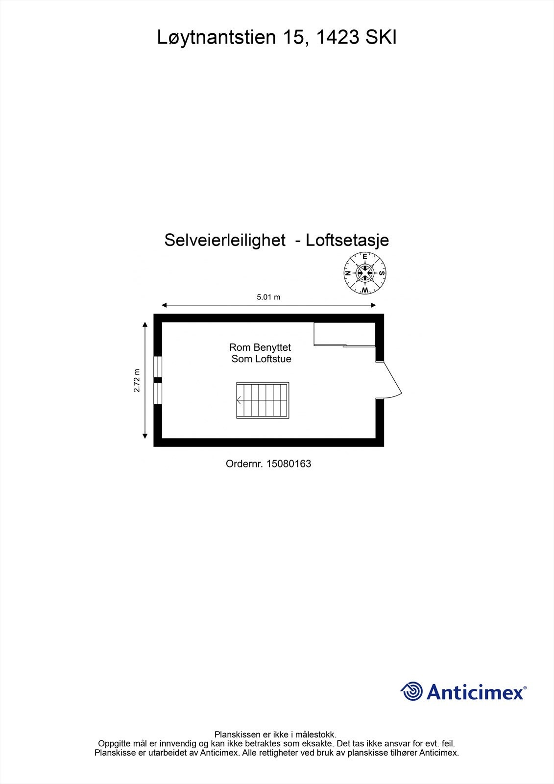 Loftsetasjen består av et innredet rom som i dag benyttes som loftstue. (Etasjen er ikke byggemeldt hos kommunen, men er godkjent av sameiet.) Galleribilde