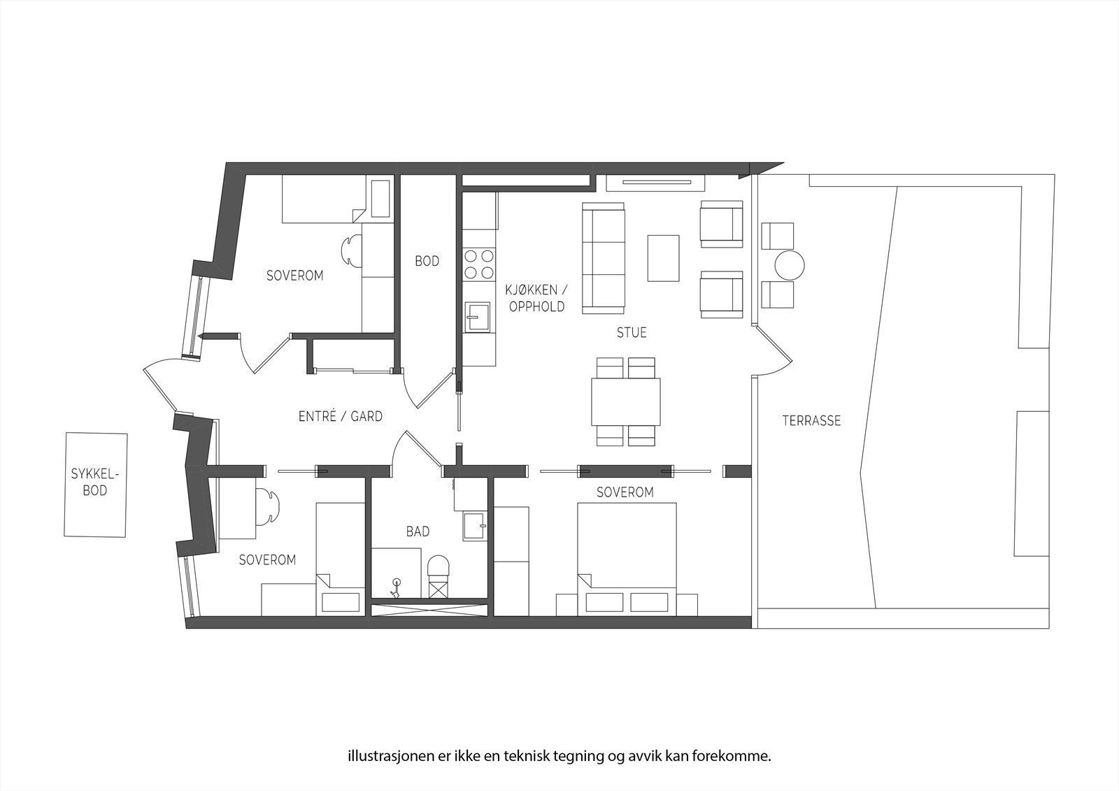 Plantegning 1. etasje Galleribilde