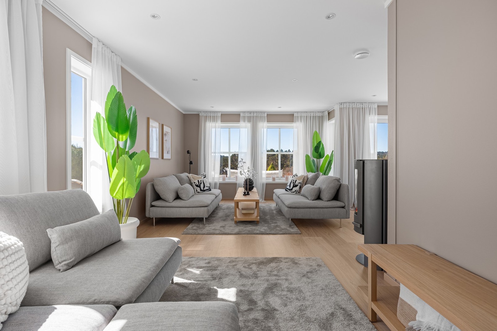 Del av stuen står som soverom nr 4 på tegningene. Galleribilde