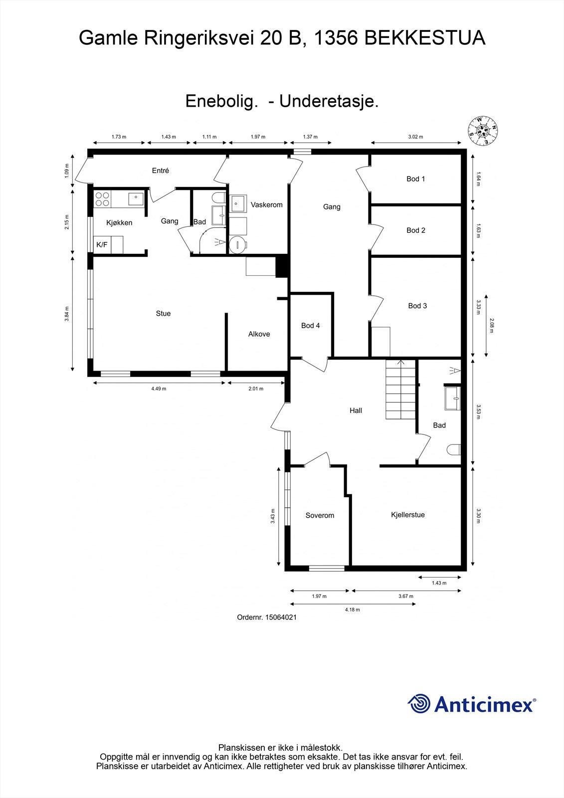 Plantegning - Underetasje Galleribilde