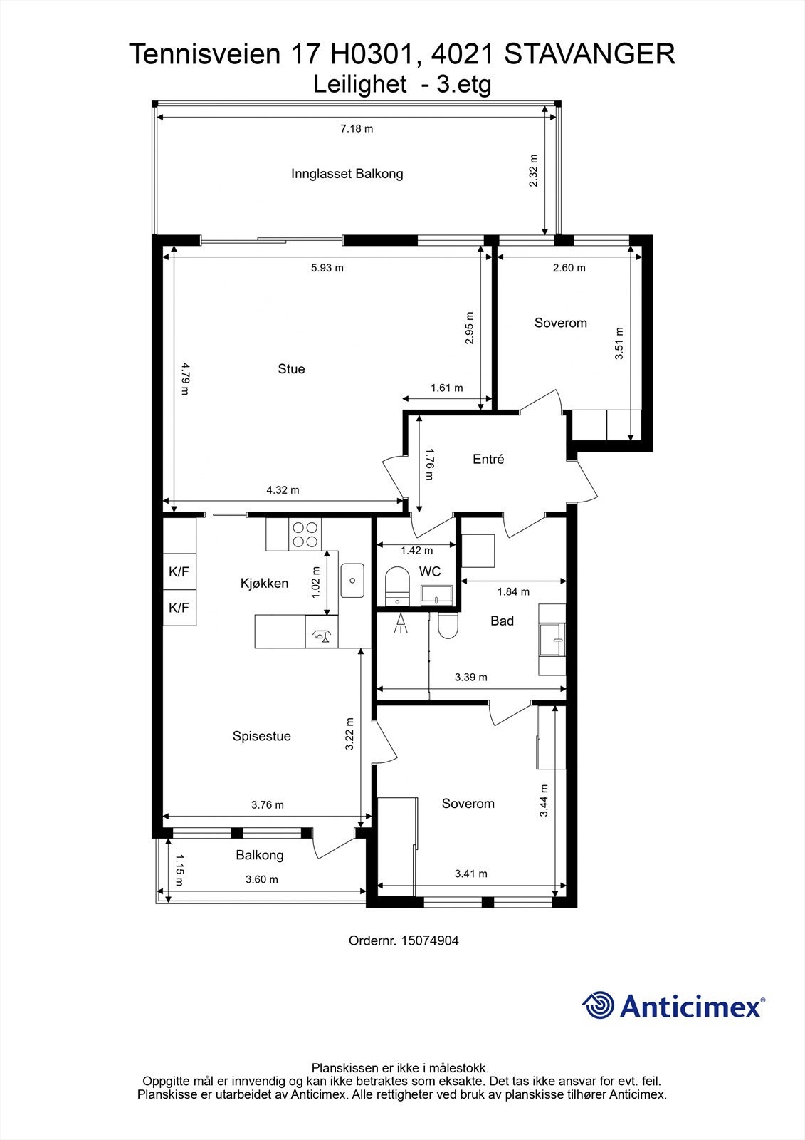 Plantegning 3.etg Galleribilde