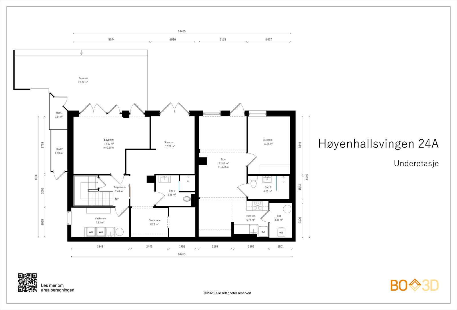 Plantegning underetasje og utleidel. Galleribilde