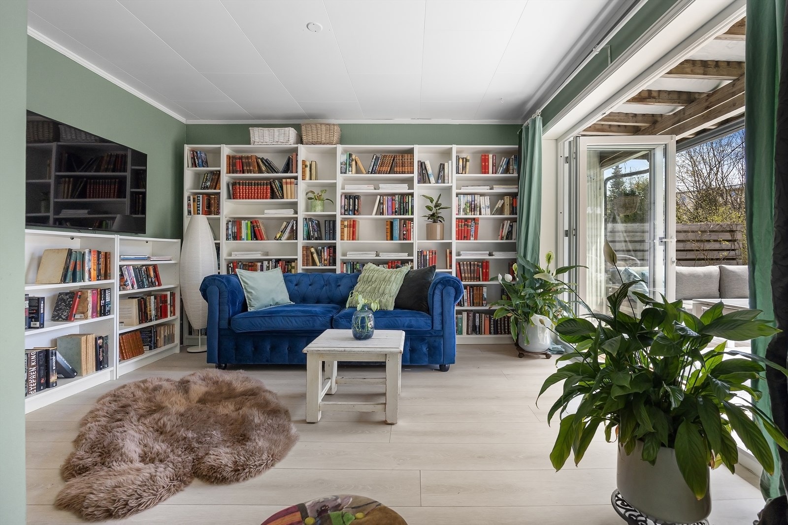 Soverom som i dag er benyttet som TV-stue/bibliotek. Galleribilde