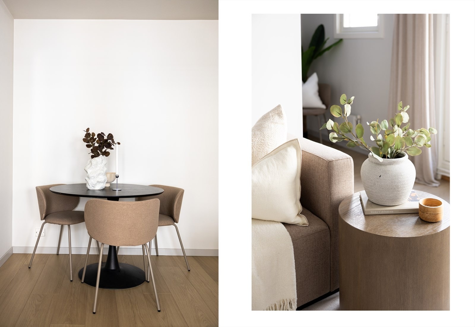 Moderne gulv og slette lyse vegger - tidløst og gjennomført. Galleribilde