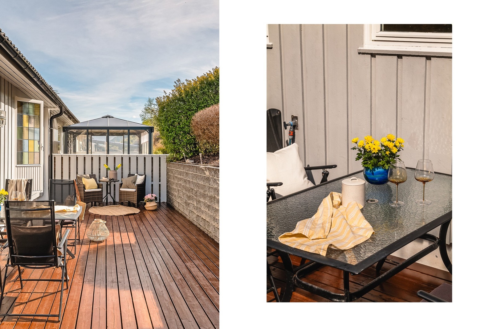 Her har du plass til sittegrupper og utekjøkken med grill Galleribilde