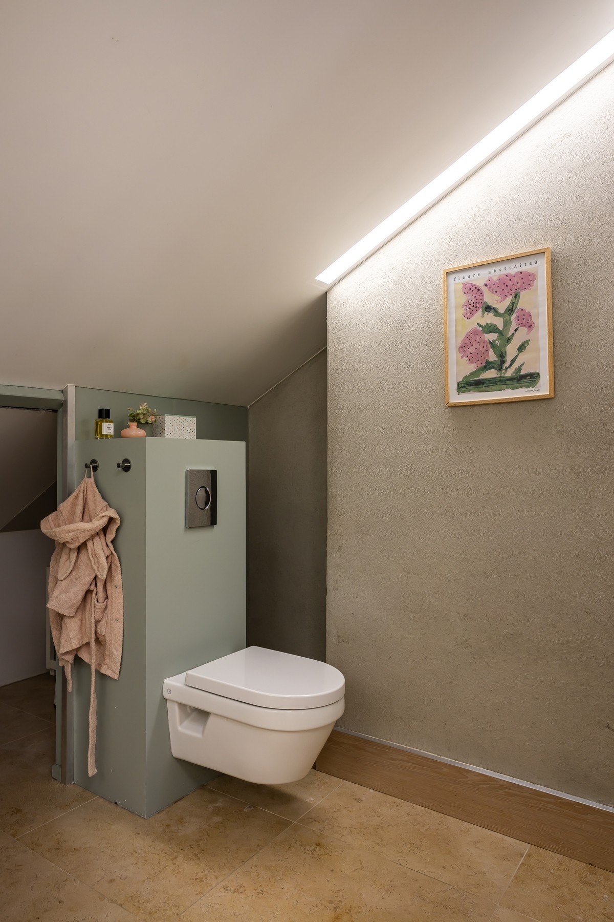 Badet har opplegg for vaskemaskin. Galleribilde