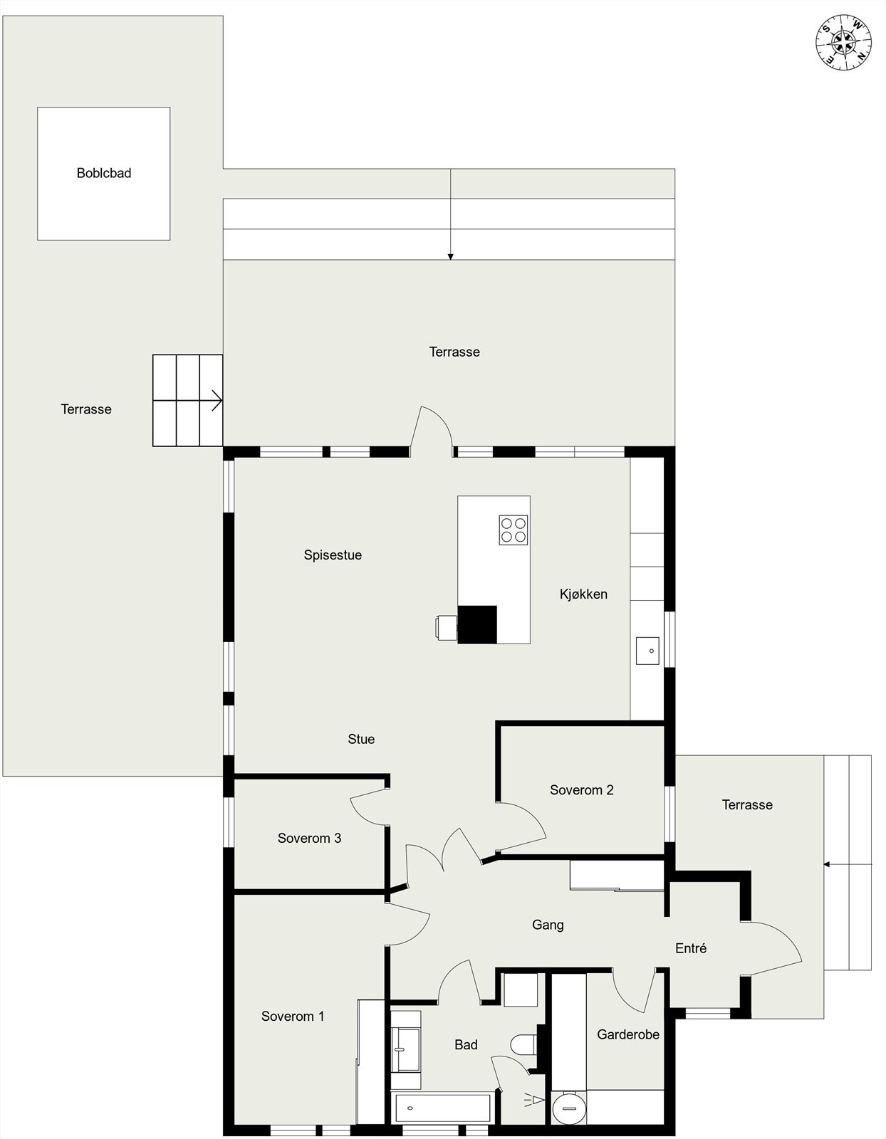 Bekkevollveien 18 E, 1087 OSLO - Alternativ - 2D - Enebolig - 1.etasje - Alternativ Plantegning - Image.jpg Galleribilde