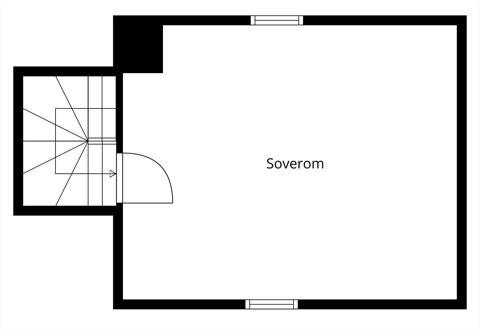 Plantegning loft - innredet rom Galleribilde