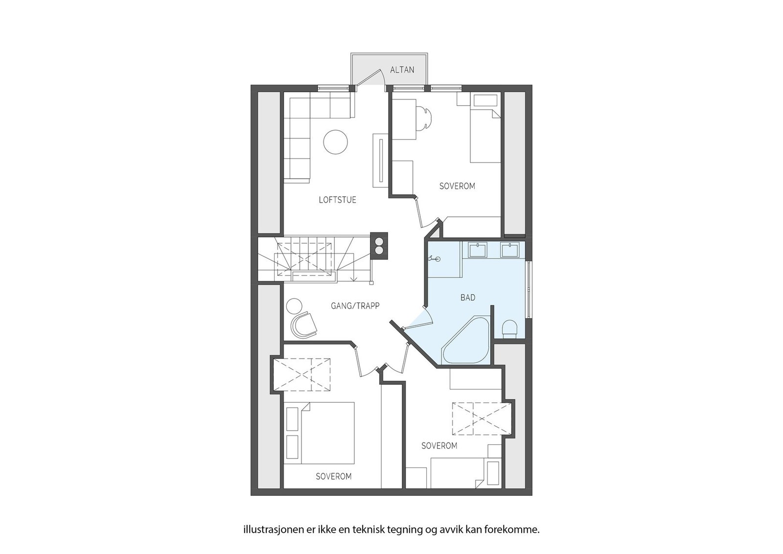 Plantegning 2. etasje Galleribilde