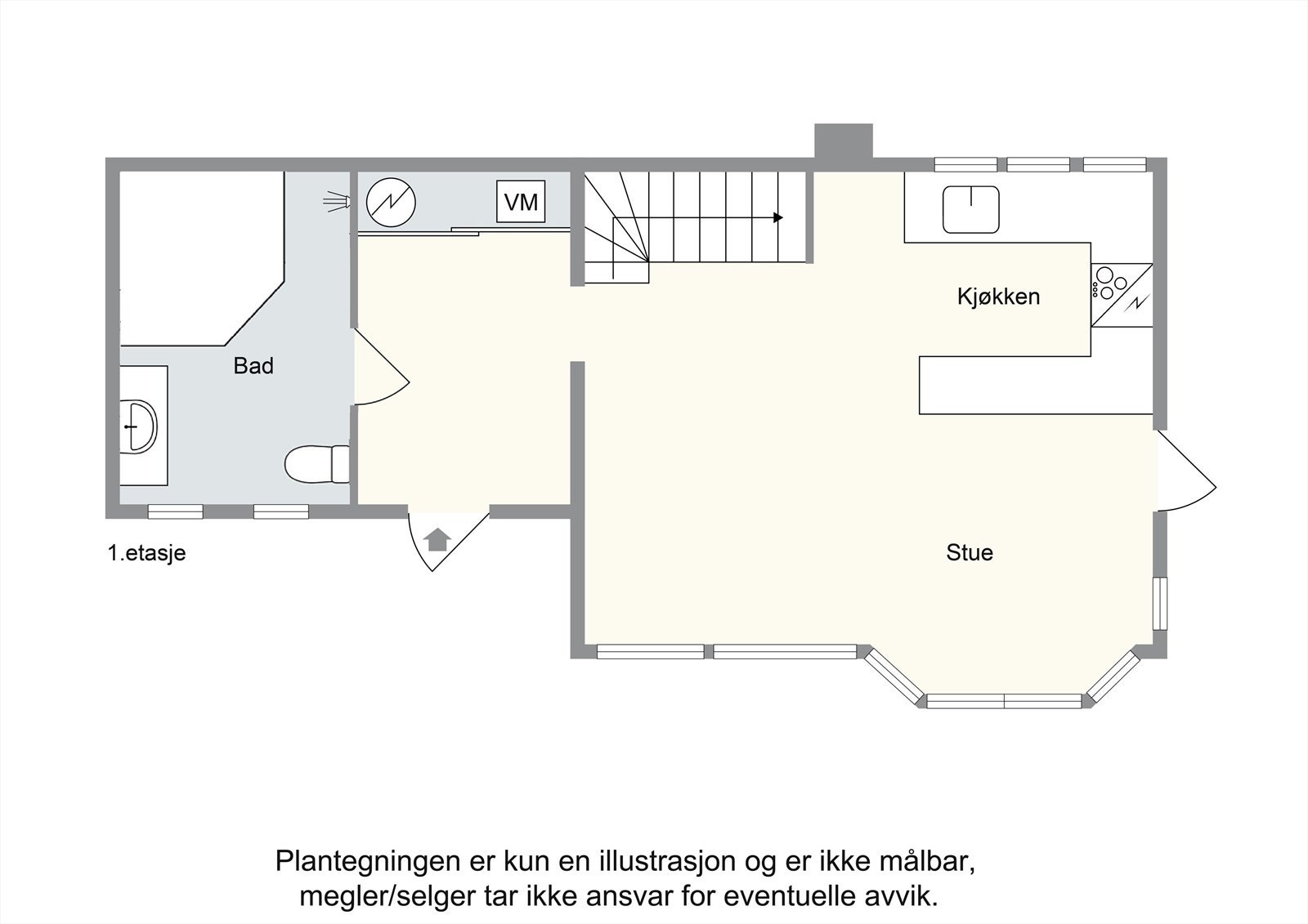 Plantegning 1. etasje Galleribilde