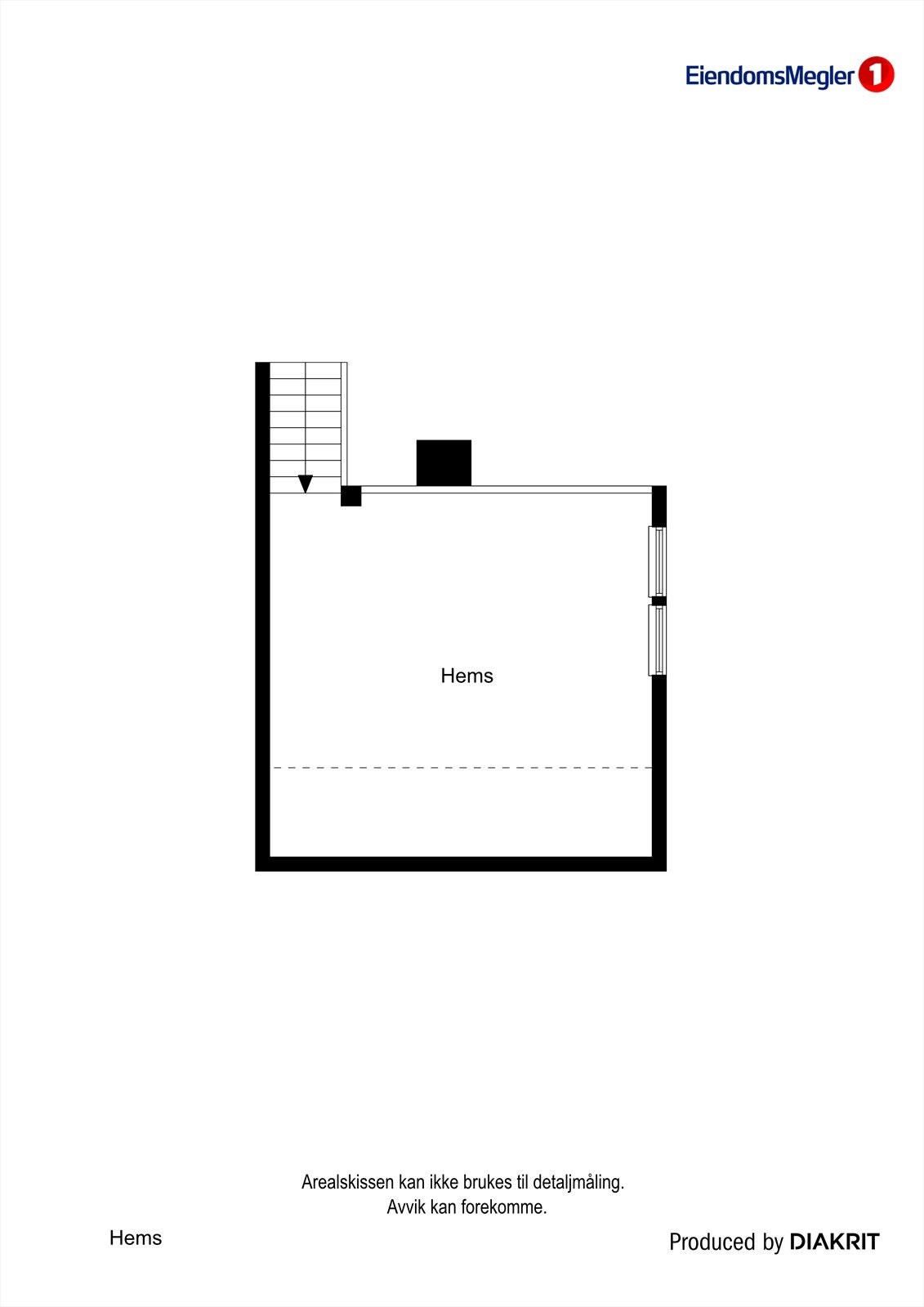 Hemsen har et gulvareal på 28 m², et fleksibelt areal for ekstra soveplasser eller oppholdsrom. Galleribilde