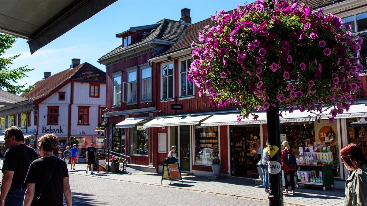 Gågata i Lillehammer sentrum er like ved leiligheten Galleribilde