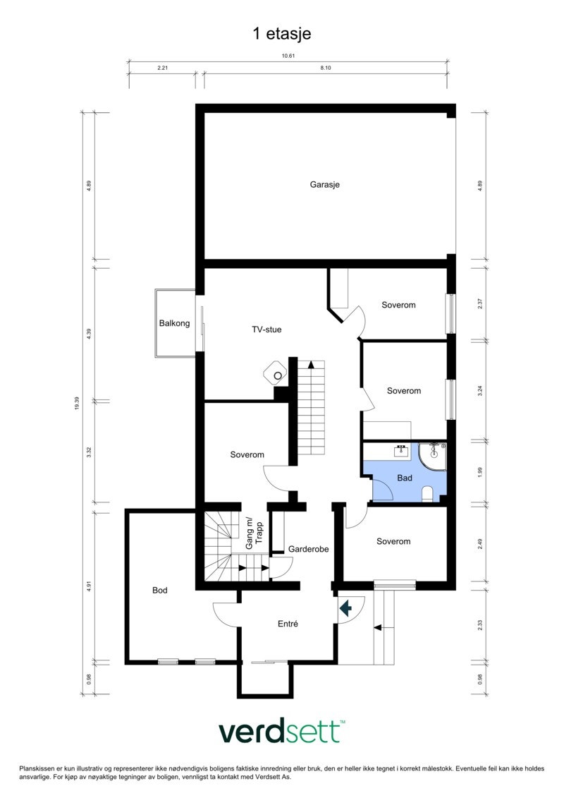 - Plantegning 1.etg - Galleribilde