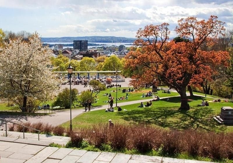 Utsikt over byen fra St. Hanshaugen. Her holdes konserter om sommeren. Galleribilde