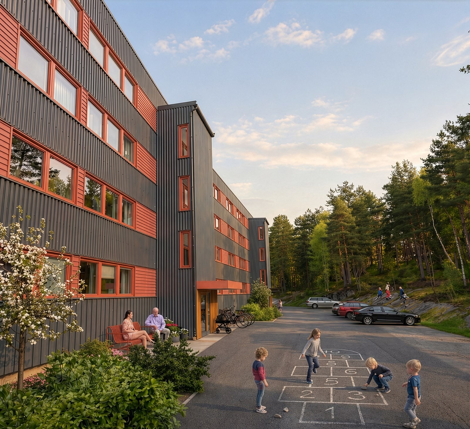 Illustrasjonsbilde: Det er avsatt midler til å oppgradere fasadene og oppgangene, avvik i farger kan forekomme. Galleribilde