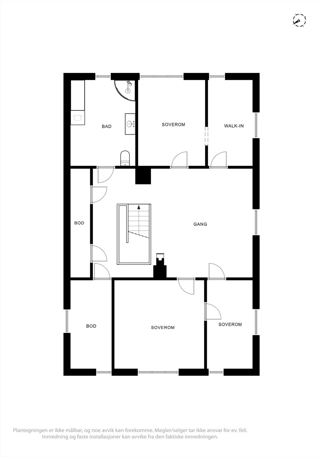 Planskisse 2 etg. Walk in rommet er egnet som et fint barnerom/ gjesterom. Galleribilde