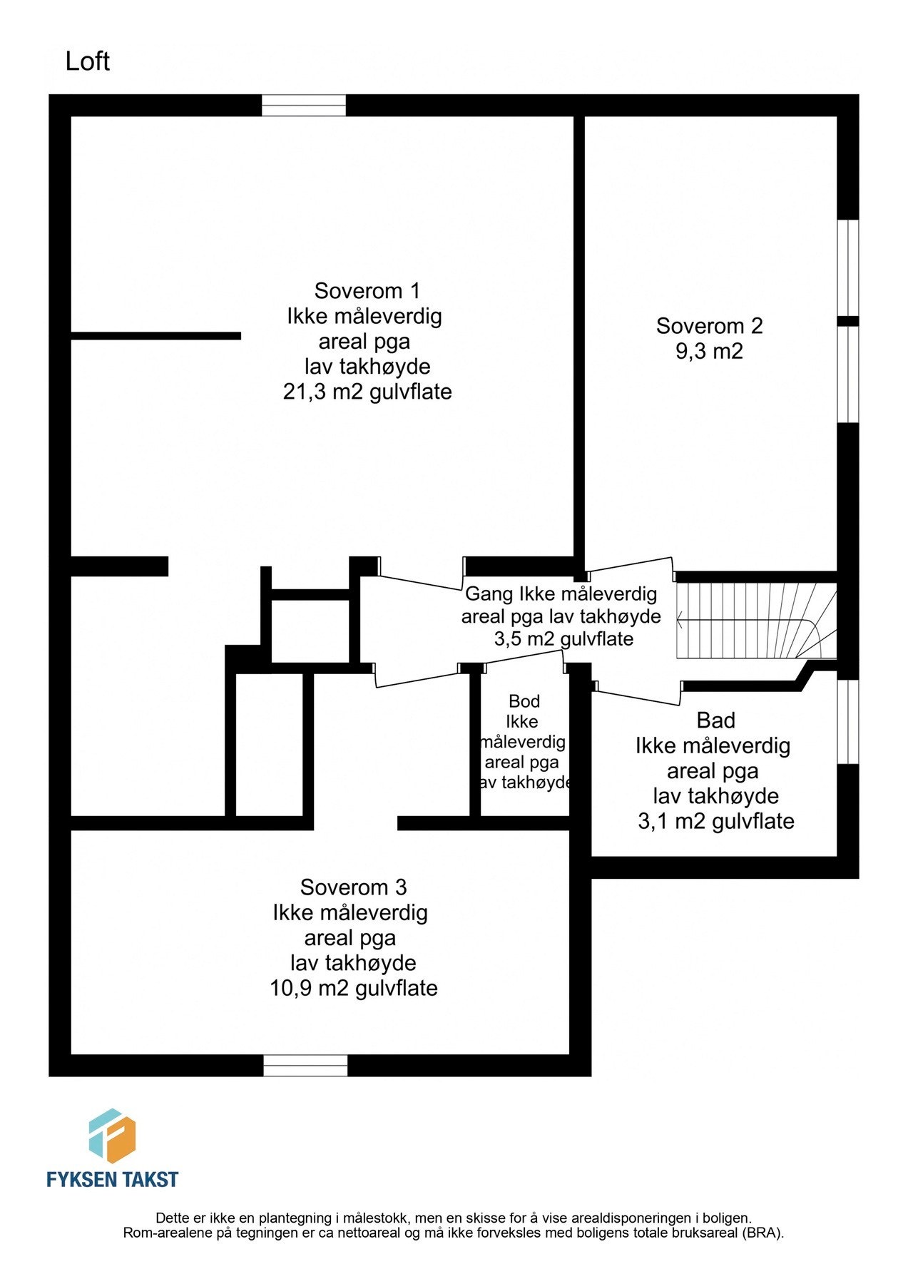 Plantegning loft. Galleribilde