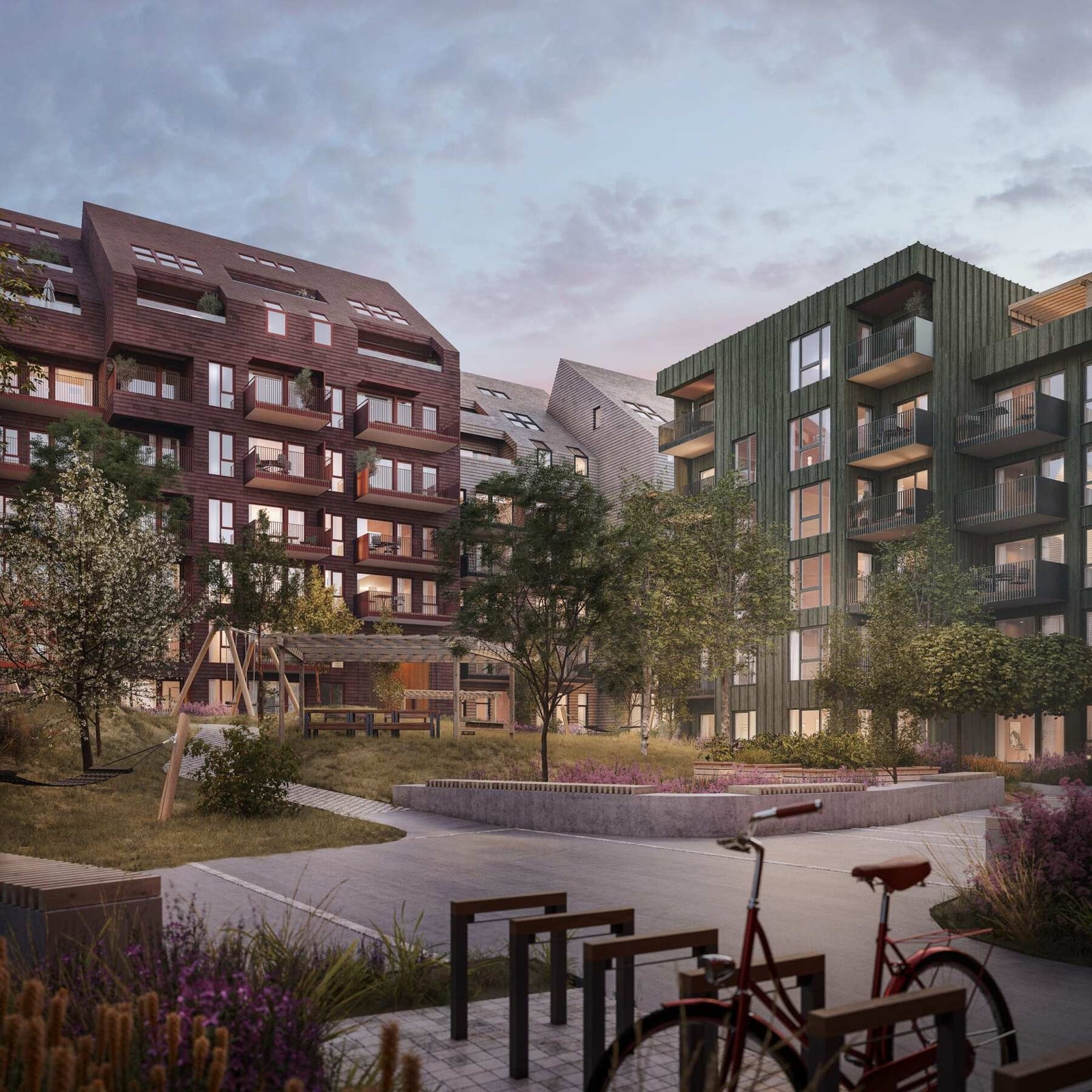 Gjennomført prosjekt med arkitektur som løfter området. Illustrasjon fra prosjektet. Avvik kan forekomme Galleribilde
