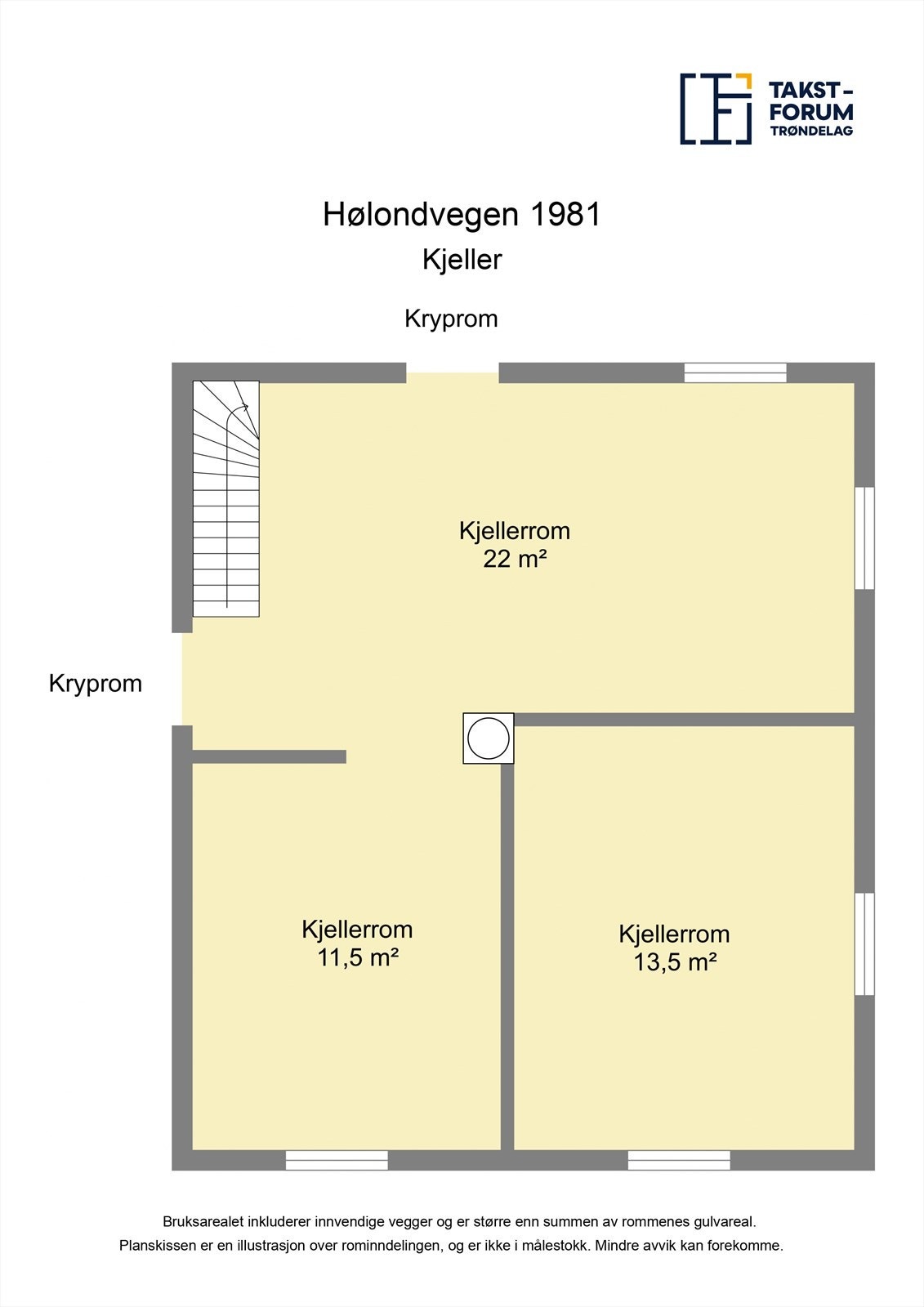 Planskisse kjeller. Galleribilde