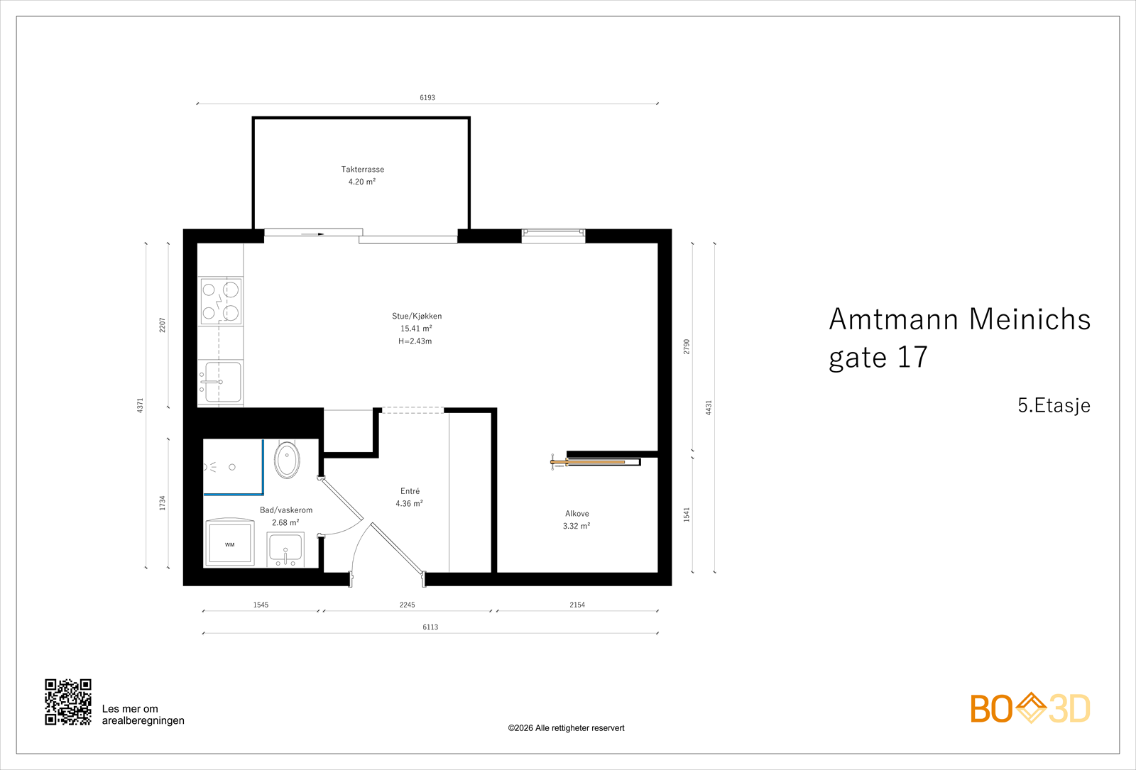 Effektiv planløsning med gode innredningsmuligheter. Galleribilde