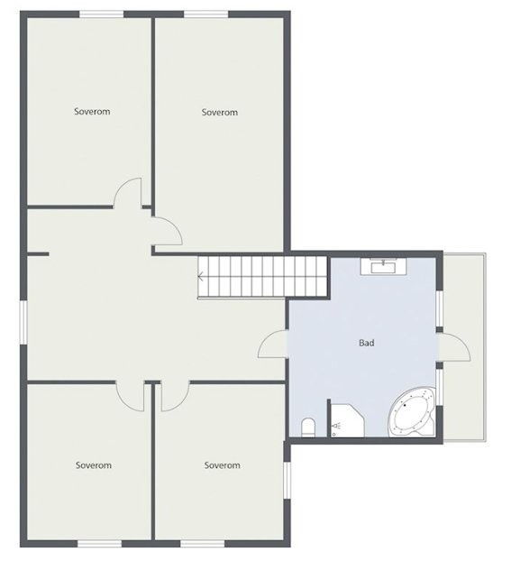 plantegning 2. etasje (Plantegning er ikke målbar og avvik kan derfor forekomme) Galleribilde