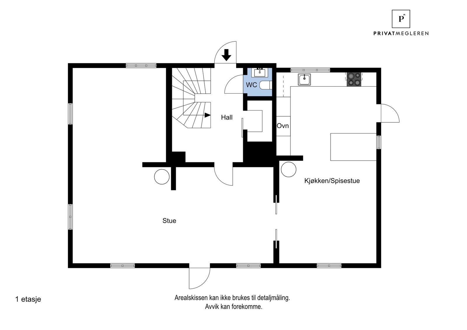 Plantegning 1. etasje Galleribilde