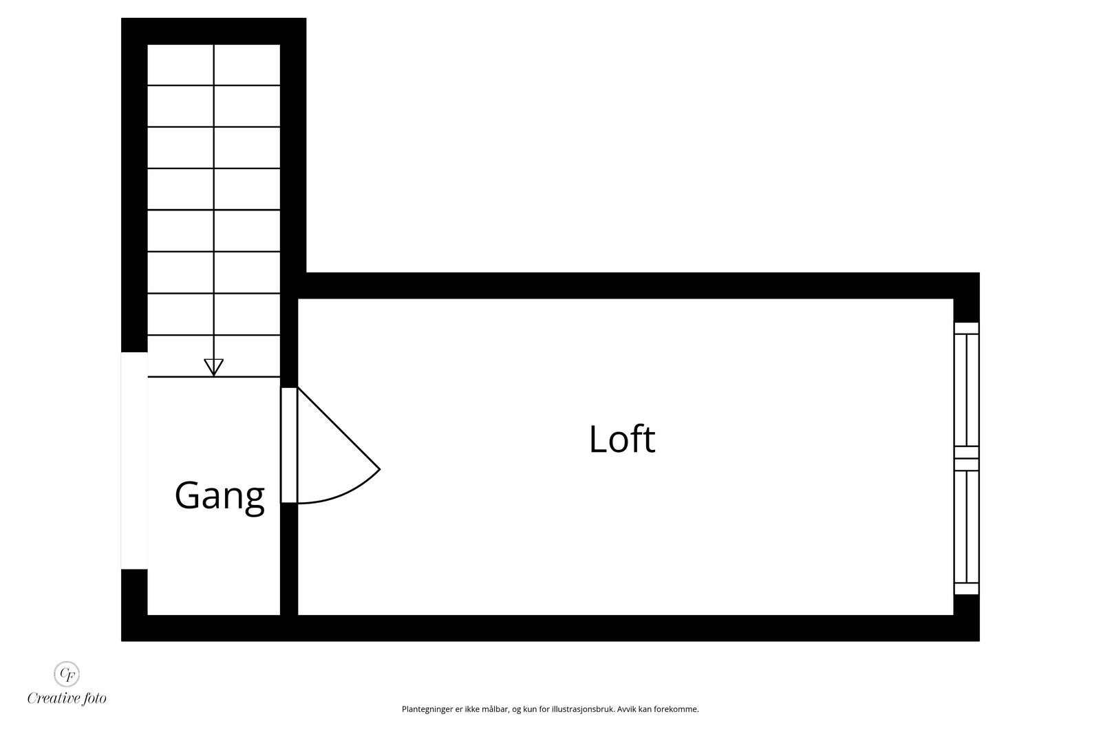 Loftet gir ekstra lagringsmuligheter. Galleribilde