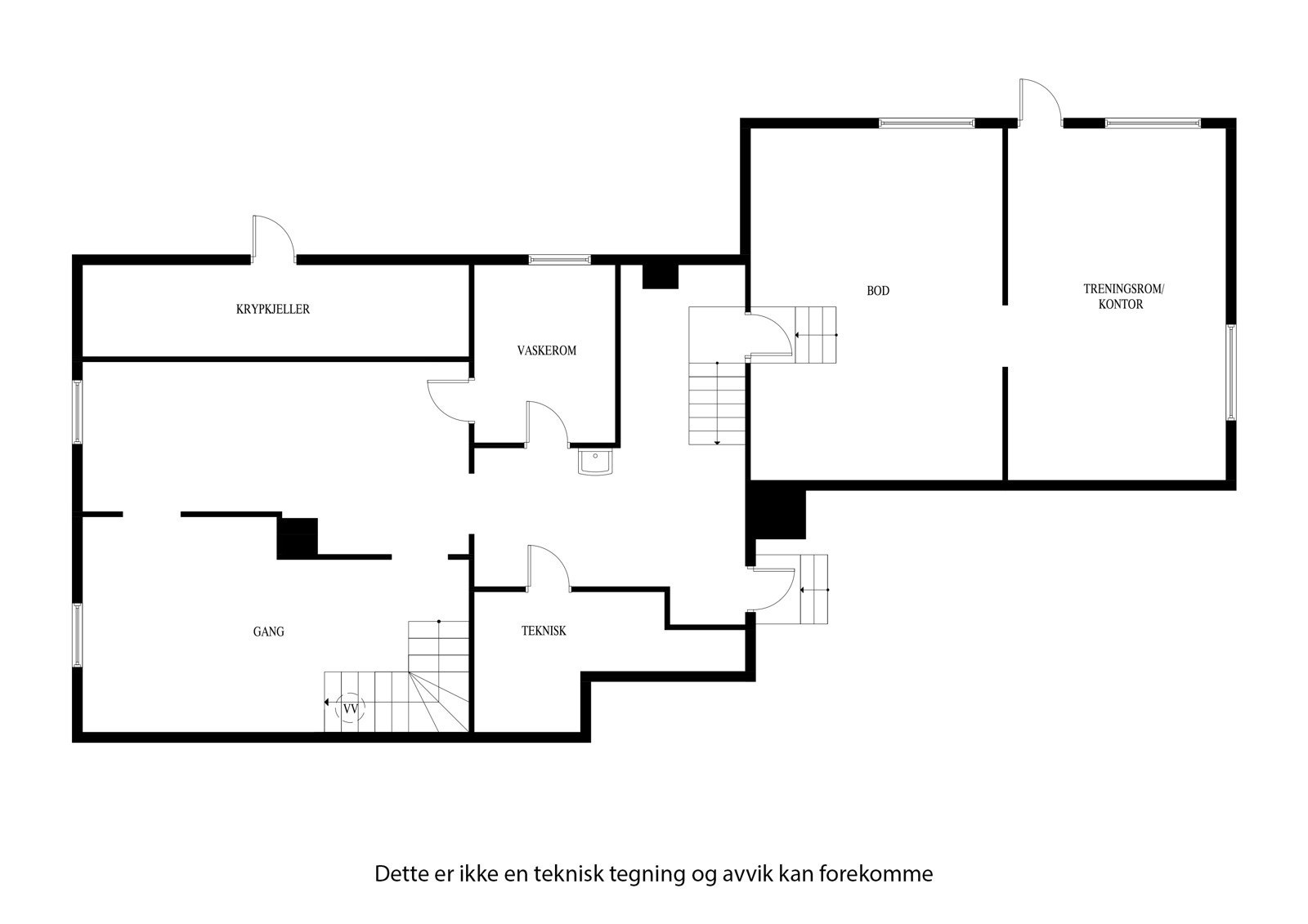Plantegning underetasje Galleribilde