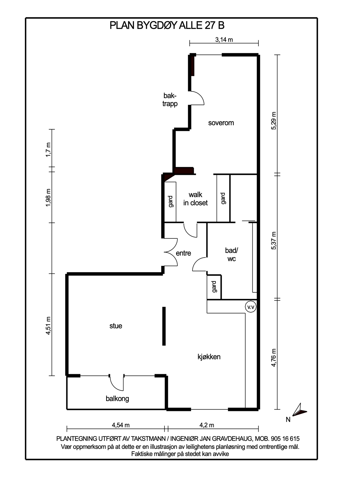 Plantegning Bygdøy Allé 27B. Galleribilde