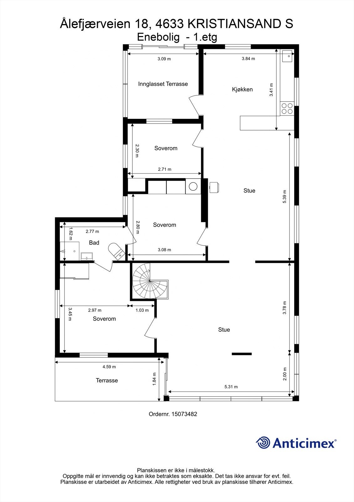 Plantegning 1.etg. Galleribilde