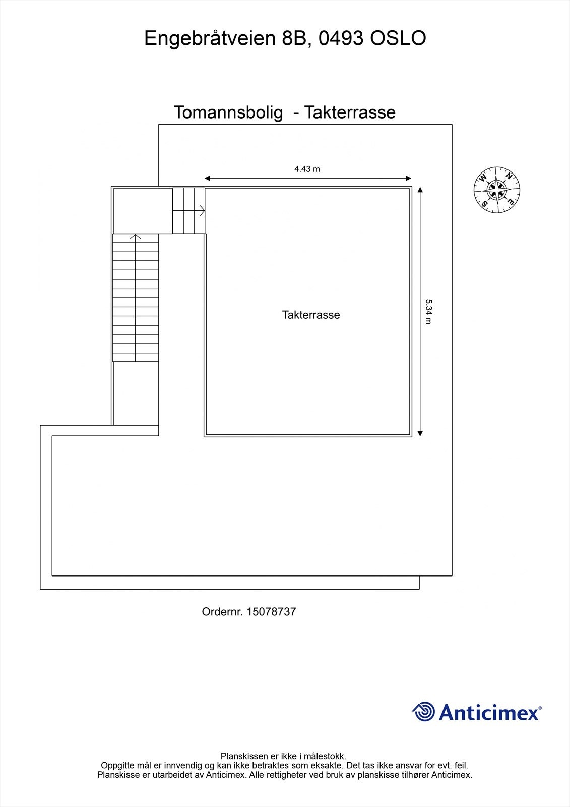 Plantegning - takterrasse Galleribilde