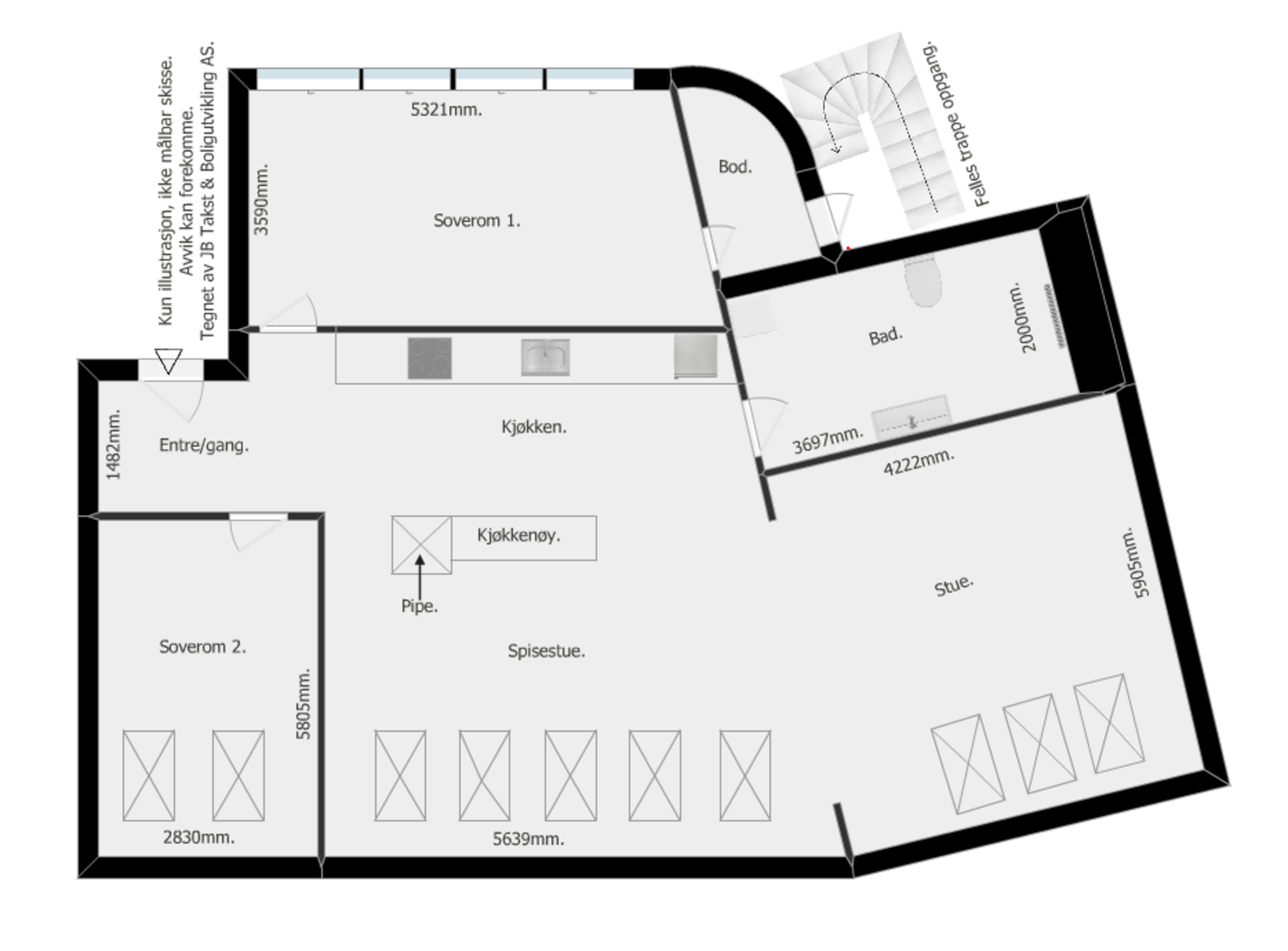 Plantegning 5. etasje. Galleribilde