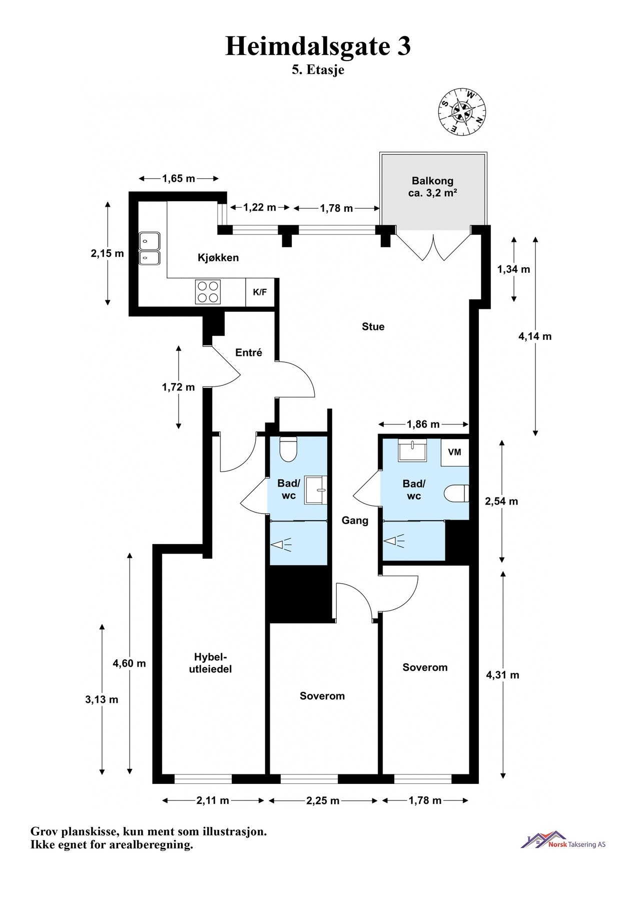 Plantegning Heimdalsgata 3 Galleribilde