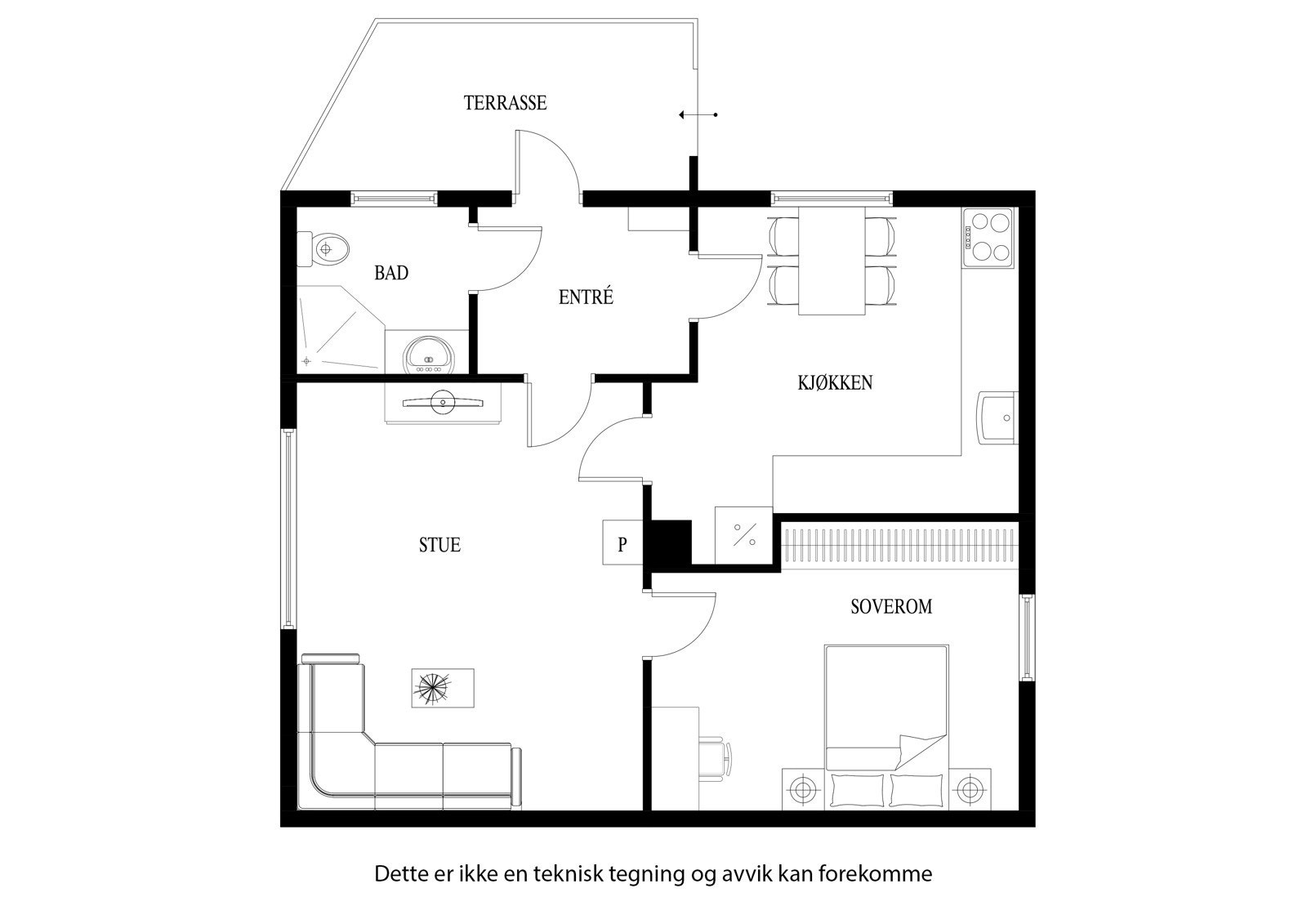 Plantegning sidebyggning 1 etg Galleribilde