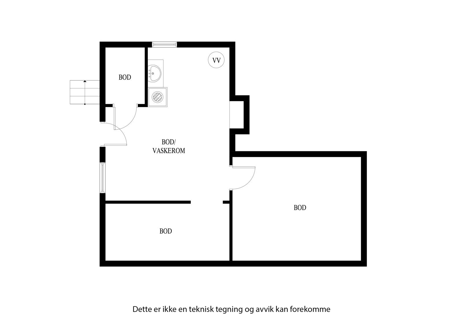 Plantegning sidebyggning kjeller Galleribilde