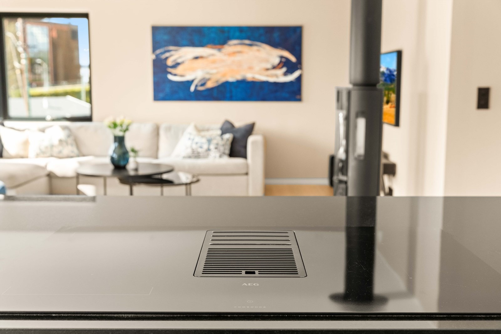 Platetoppen har en smart, nedfelt ventilator direkte i benkeplaten Galleribilde