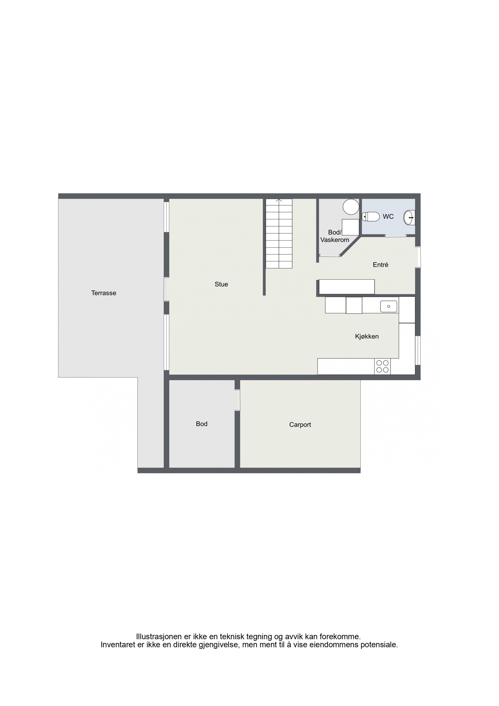 Plantegning 1. etg. Galleribilde