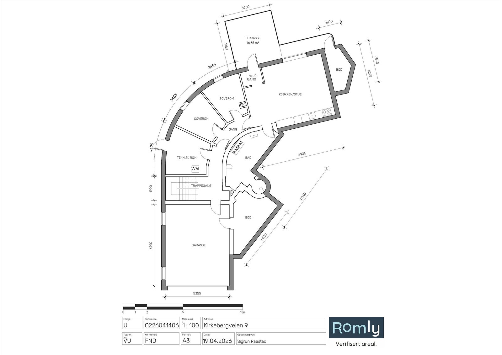 Plantegning underetasje Galleribilde