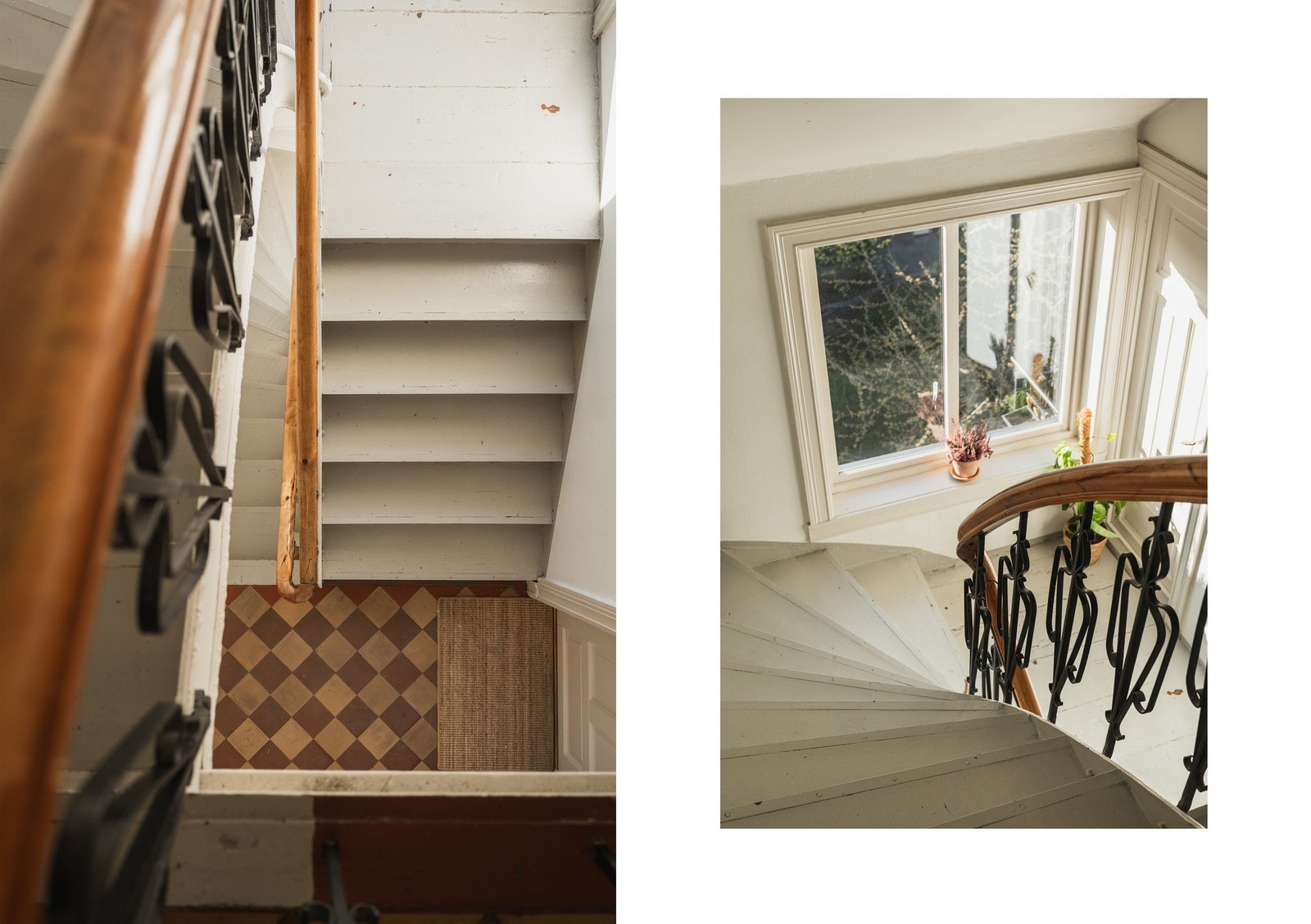 Bygården har et sjarmerende og velholdt trapperom med originale detaljer. Galleribilde