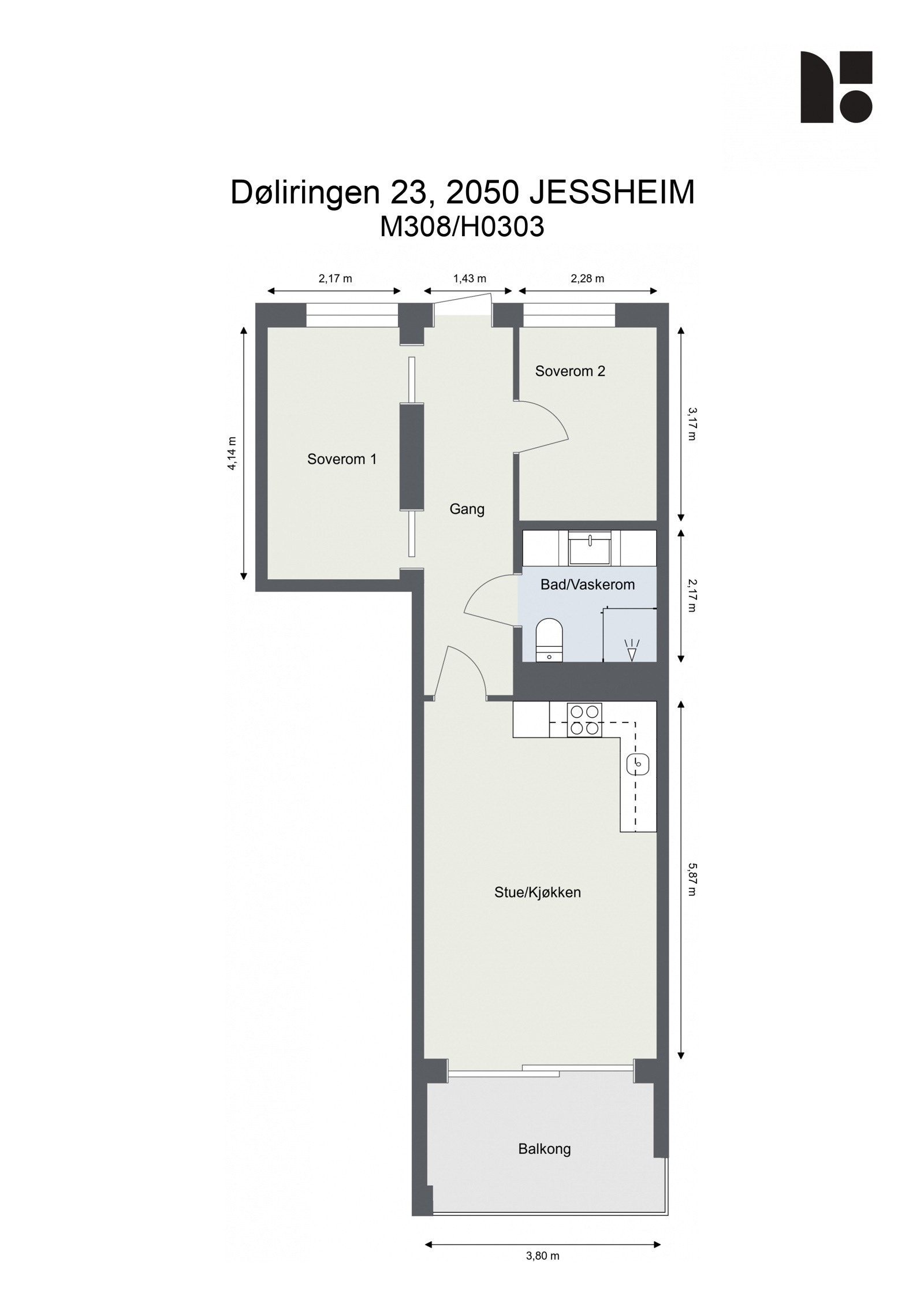 Plantegning, M308 Galleribilde