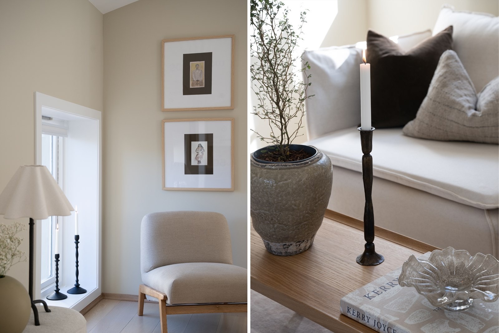 Store vindusflater fra to sider gir rikelig med naturlig lys og en flott utsikt mot grønne omgivelser. Galleribilde