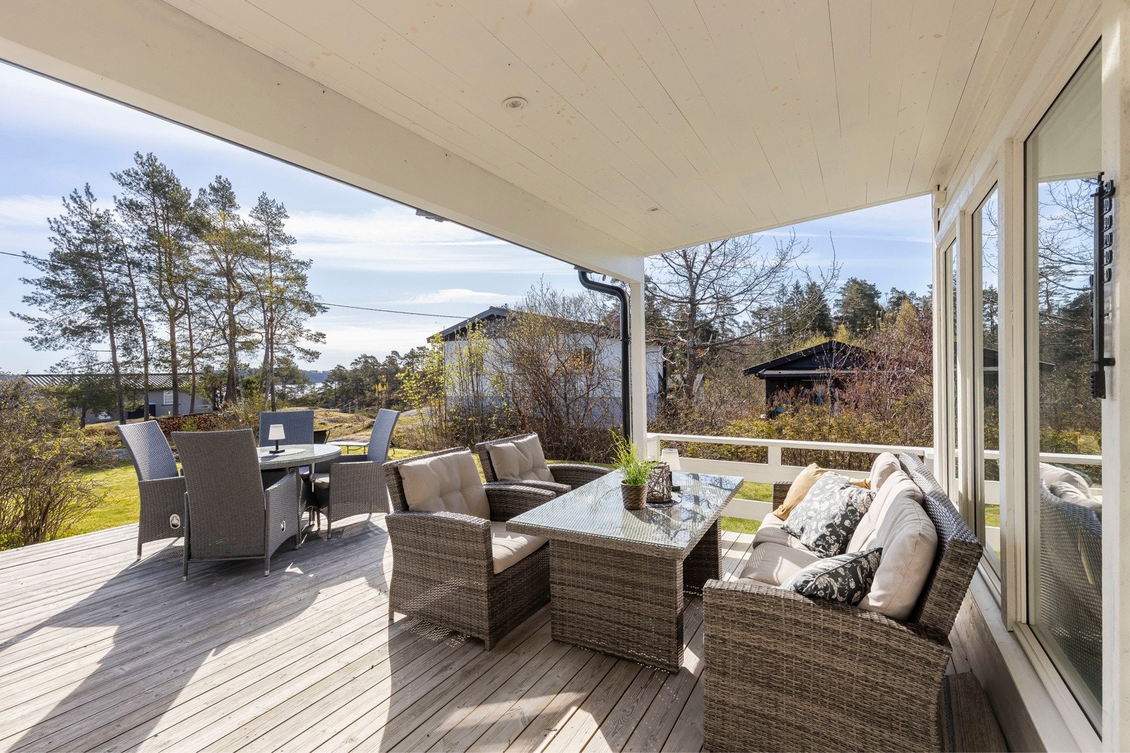 Praktisk med overbygd terrasse Galleribilde