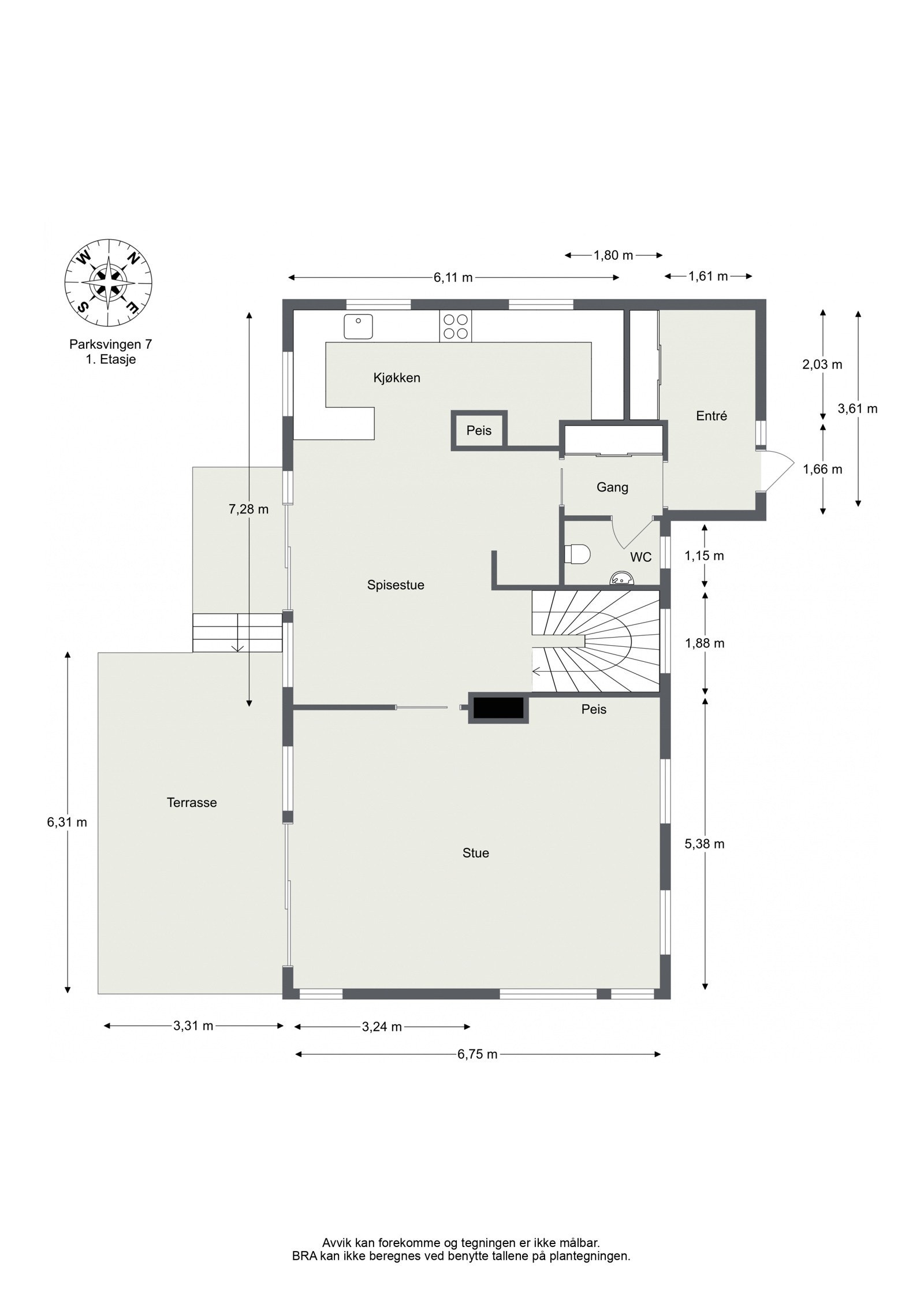 Plantegning 1.etasje Galleribilde
