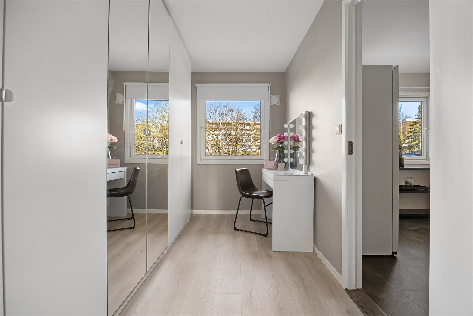 Det fjerde soverommet er av mindre størrelse, men har en funksjonell utforming med plass til ønsket møblement. Galleribilde