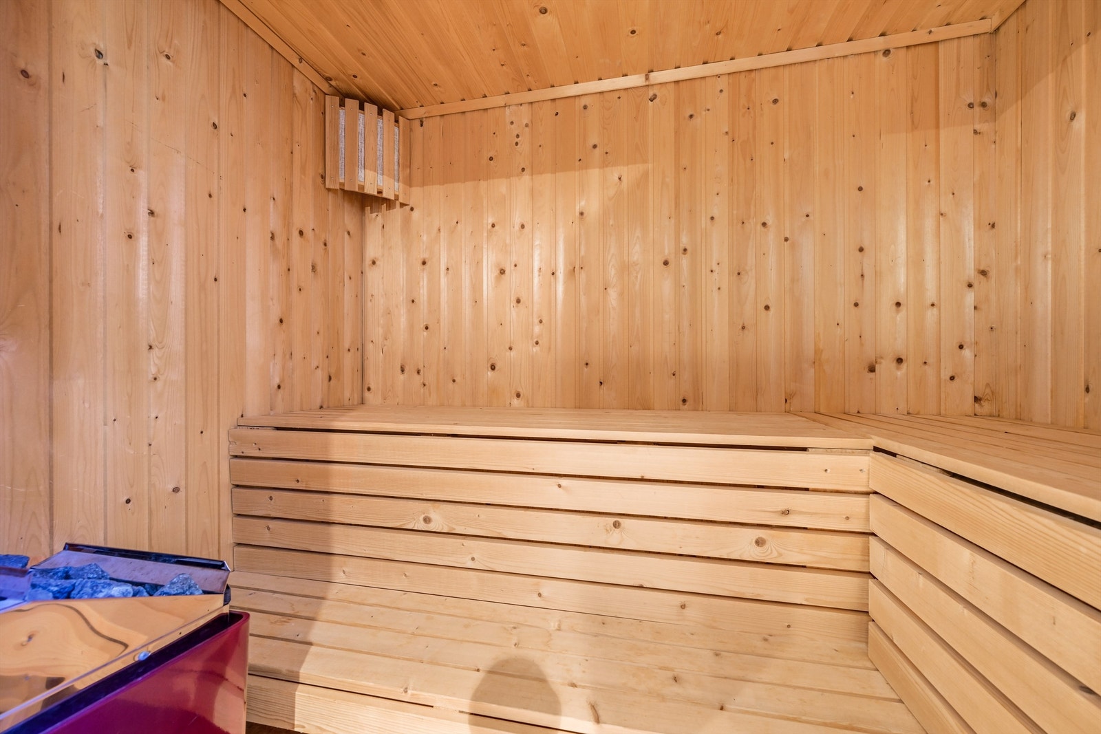 I tilknytning til badet i kjelleren ligger en egen badstue. Galleribilde