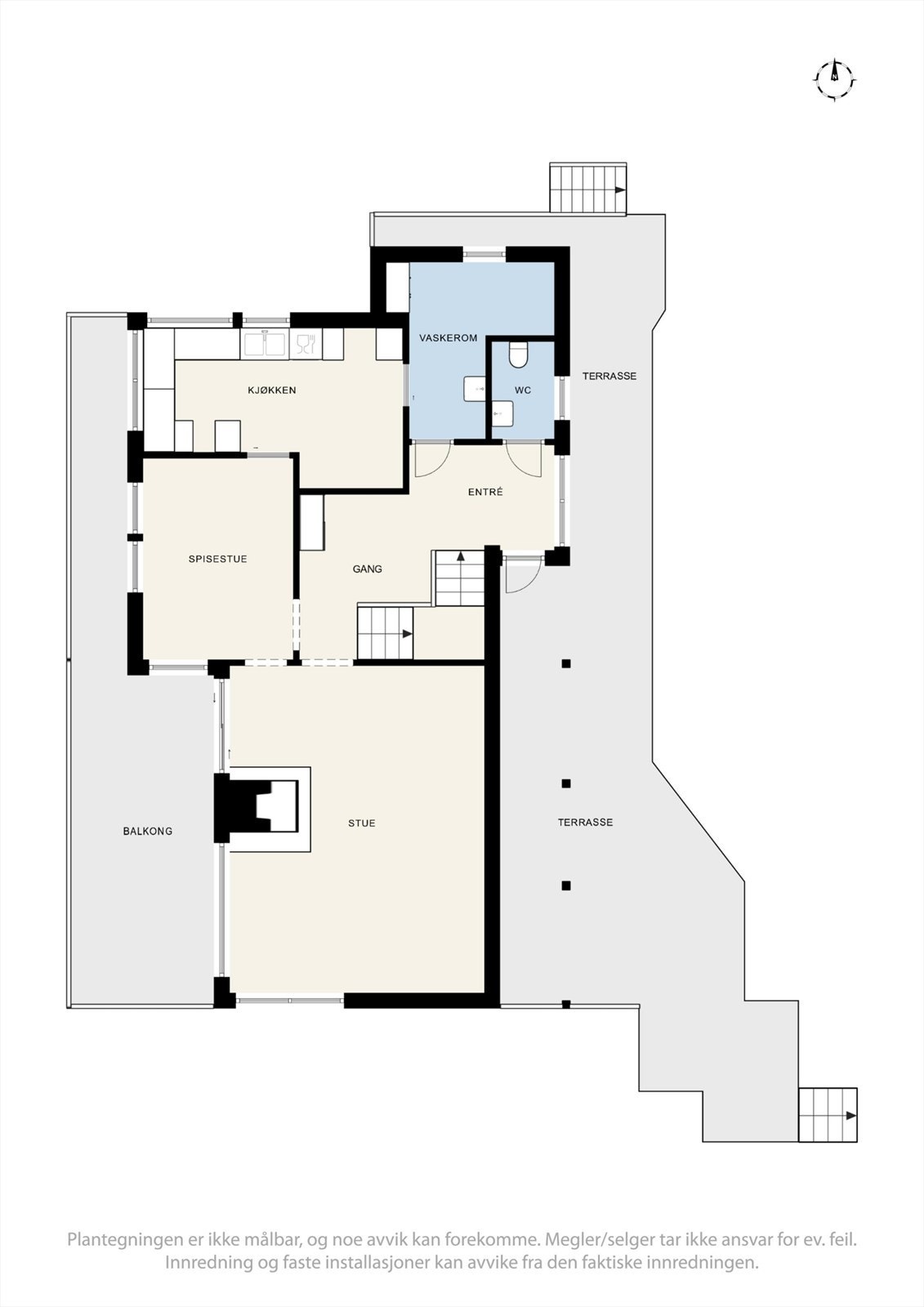 Plantegning 1./midt etasje. Bilder følger Galleribilde