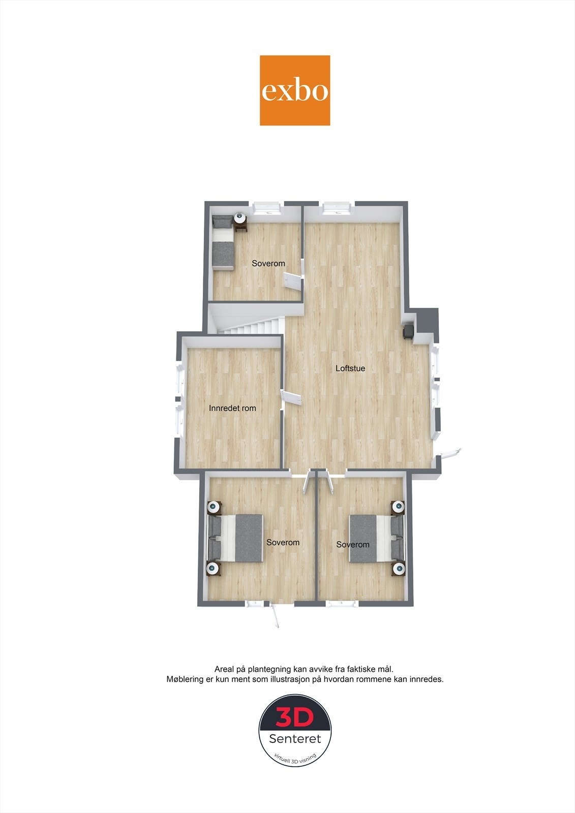 Plantegning loftsetasje. Galleribilde